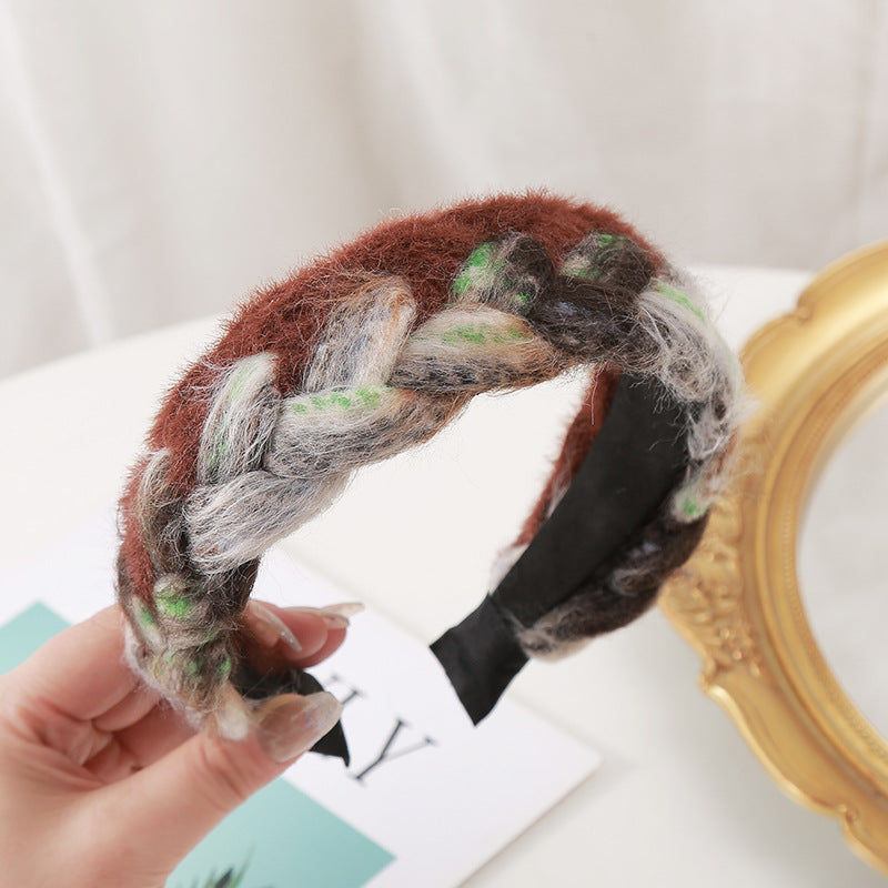 Wholesale Double Color Woolen Wide-brimmed Headband